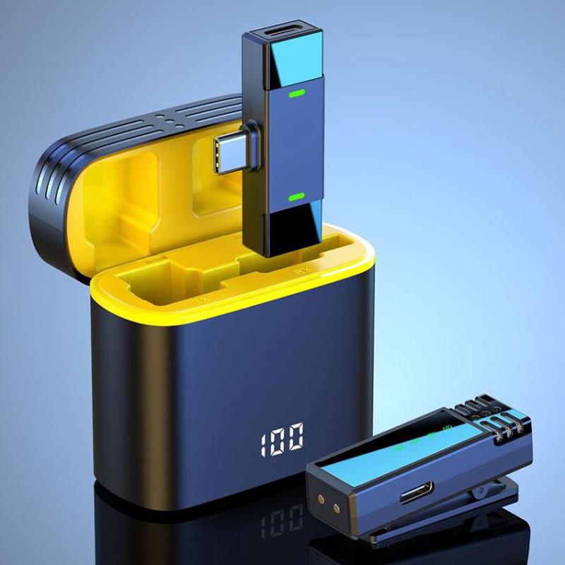 J68 Live Audio Recording Mini Lavalier Wireless Microphone, Model:Type-C Plug(Black Yellow)