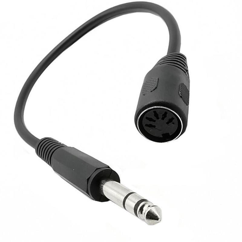 6.35mm Audio Plug to MIDI 5 Pin Audio Adapter Cable, Length: 0.3m(Black)