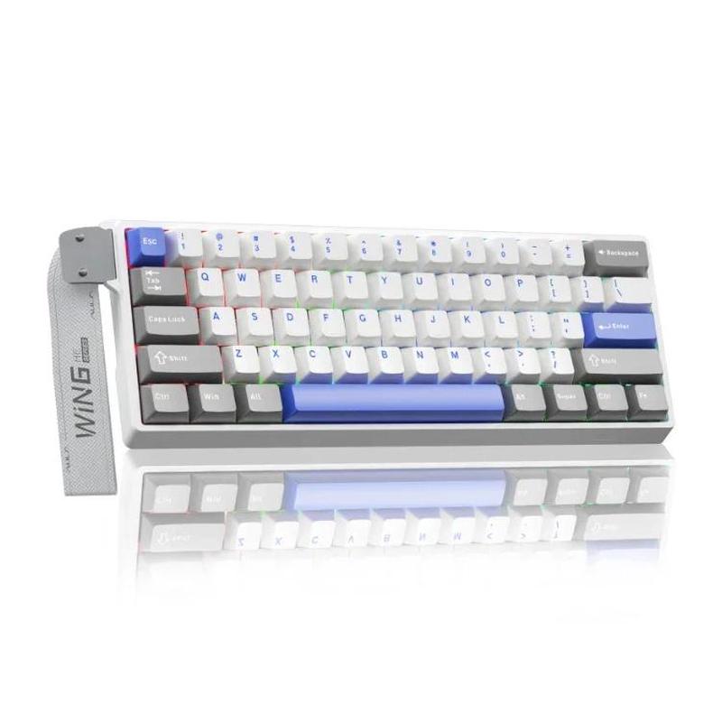 AULA WIN60HE MAX Edition 60 Keys RGB Wired Keyboard(Gray Blue White Wing Chun Magnetic Axis)