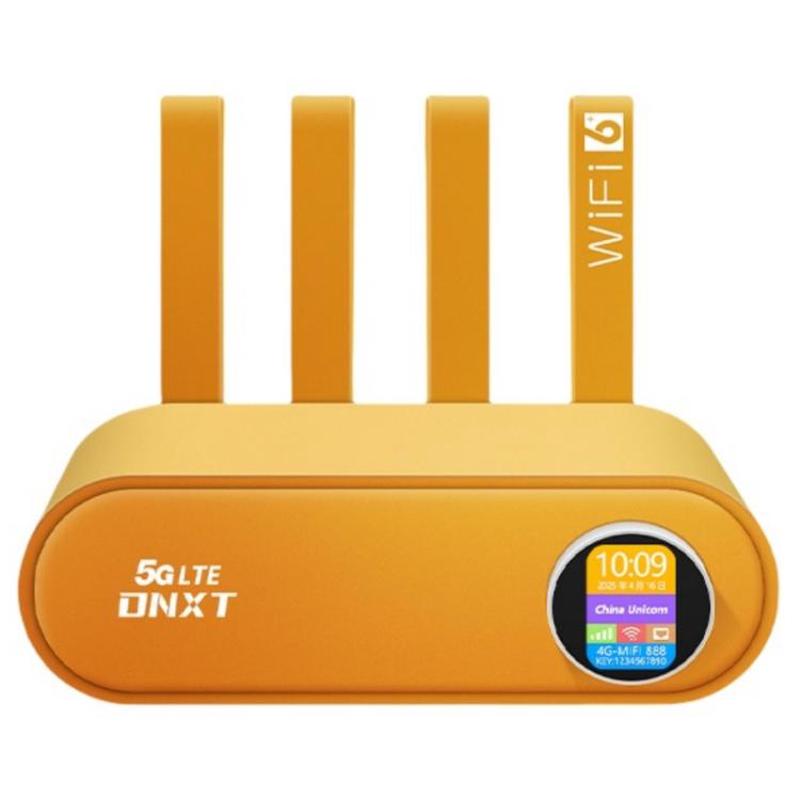 WR860-E With SIM Card Slot Wireless Repeater 4 Antennas 4 Ethernet Ports 4G LTE WiFi 6 Router, Color:Orange(UK Plug)