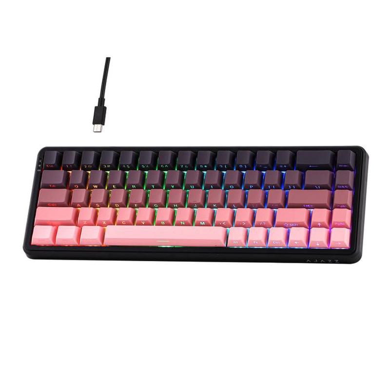 Ajazz AK680 MAX Magnetic Shaft Mechanical Wired Keyboard With RGB Light, Color: Side Engraving Gradient Pink