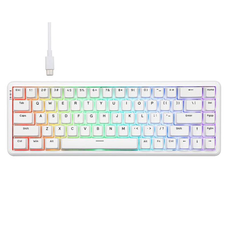Ajazz AK680 MAX Magnetic Shaft Mechanical Wired Keyboard With RGB Light, Color: White