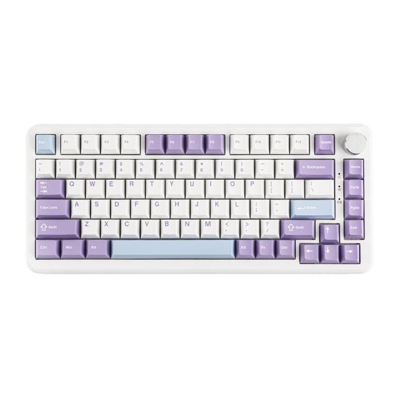 Ajazz AK820 MAX Hot-swappable Gasket 75 Mechanical Keyboard With RGB Light, Spec: Tri-mode Ice Cream Shaft Purple White Blue