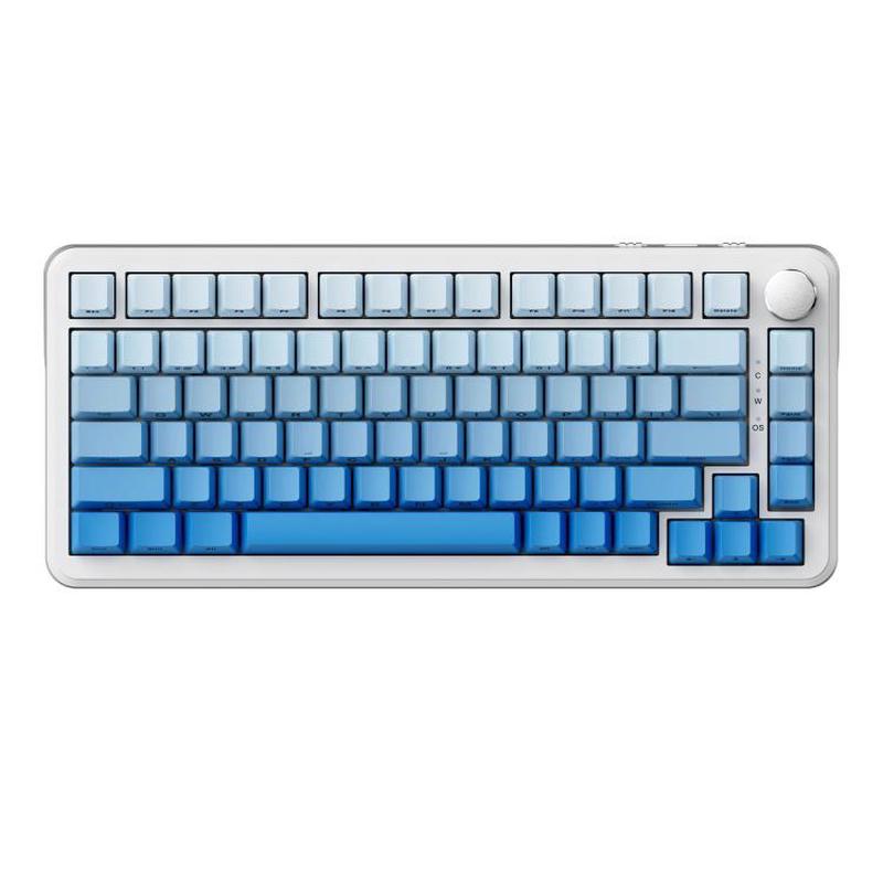 Ajazz AK820 MAX Hot-swappable Gasket 75 Mechanical Keyboard With RGB Light, Spec: Tri-mode Sea Salt Shaft V2 Side Carved Gradient Blue