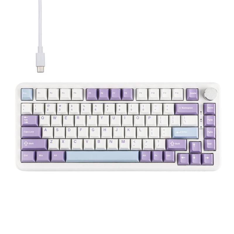 Ajazz AK820 MAX Hot-swappable Gasket 75 Mechanical Keyboard With RGB Light, Spec: Wired Magnetic Shaft Purple White Blue