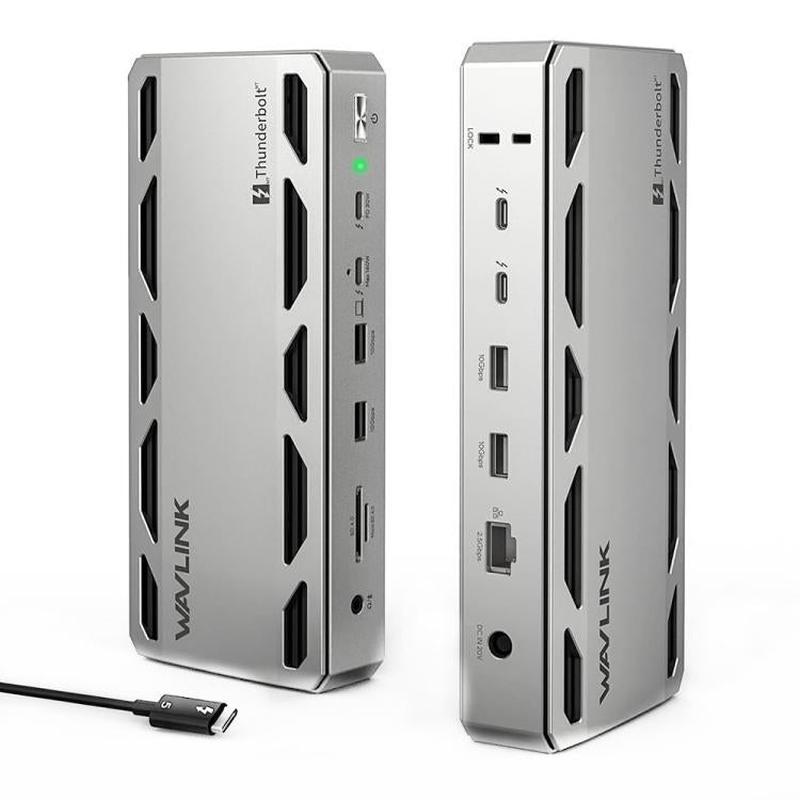 WAVLINK UTD58 12 in 1 120Gbps 140W Thunderbolt 5 Docking Station, Plug:UK Plug