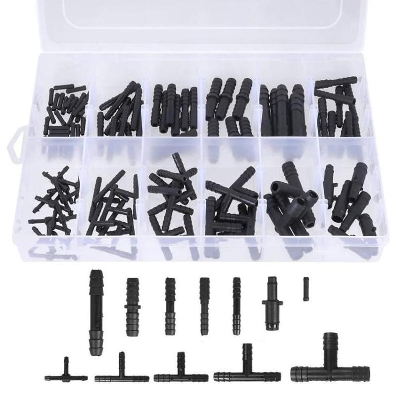 113pcs Universal Car & Garden Water Spray Pipe Quick Connector Kit Reducer / Tee / Straight Connectors