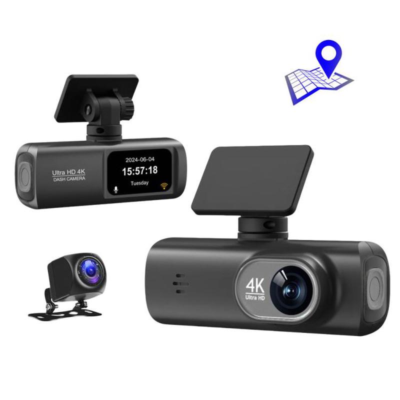 4K Dual Recording WiFi Smartphone Connected Car Dash Cam, Specification: Front+Rear+GPS Track