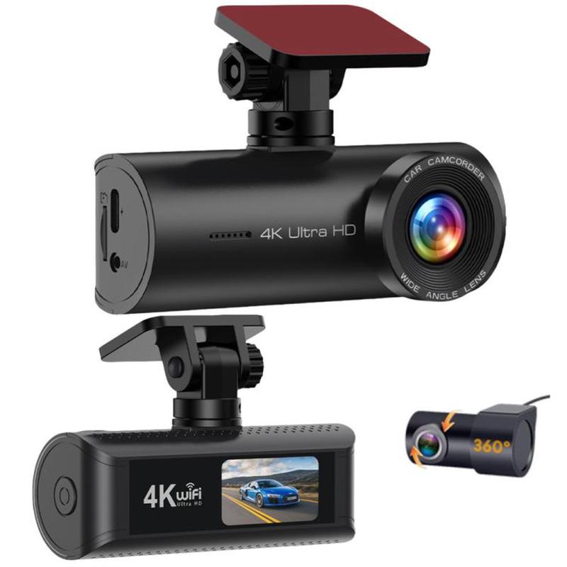 4K Smartphone Connected WiFi High-Definition Dual-Recording Car Dash Cam, Specification: Front+Inside