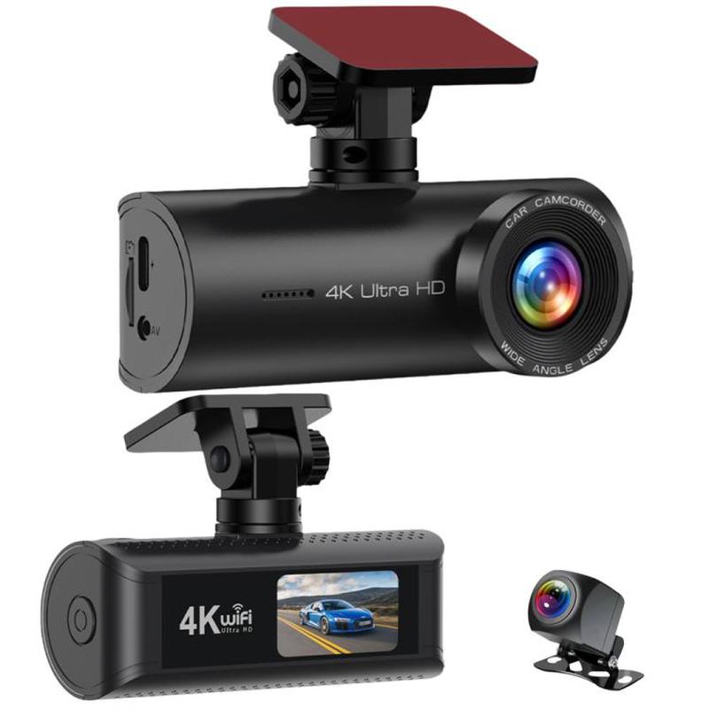4K Smartphone Connected WiFi High-Definition Dual-Recording Car Dash Cam, Specification: Front+Rear