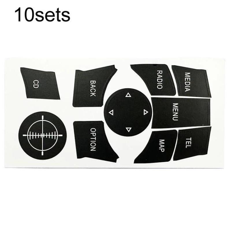 For BMW 3 Series / 5 Series 10sets IDrive Panel Button Repair Stickers(Black)
