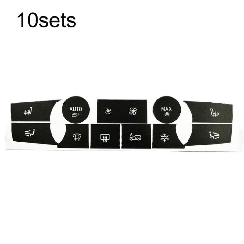 For BMW X5 E70 / X6 E71 10sets Air Conditioner Button Repair Stickers(Black)