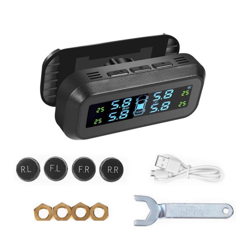 Solar-Powered Wireless Car Tire Pressure Monitor, Specification: External