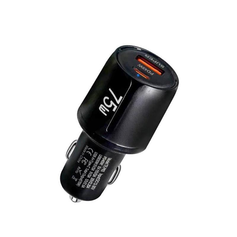 TE-P63 PD45W USB-C+USB 3.0 Multi Compatibility Protocol Car Charger(Black)