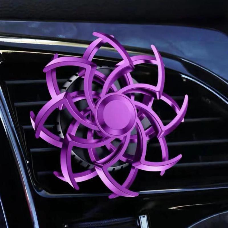 Car Air Vent Ornament With Fragrance Pads Rotating Snowflake Spider Automotive Decoration, Style: Spider Purple
