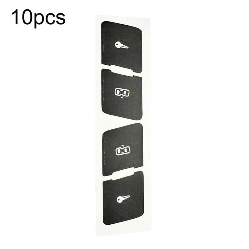 For Audi A3L 10pcs Matte Car Door Lock Control Switch Repair Stickers(Black)