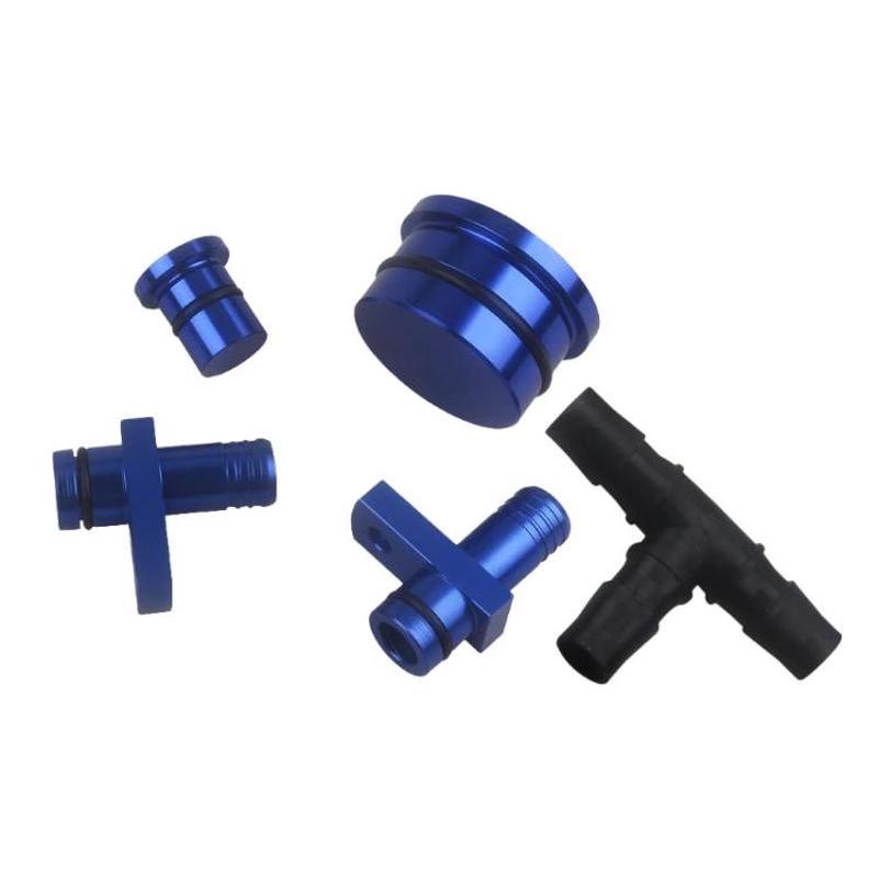 For Duramax 2004.5-10 Diesel 6.6L PCV Reroute & Resonator Kit(Blue)