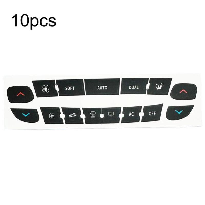 For Renault Megane / Master / Scenic 10pcs Air Conditioning Control Panel Button Repair Stickers(Black)