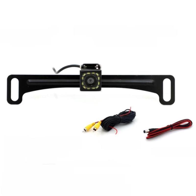 US Standard Reversing Camera With License Plate Holder, Style: LP4 12 Light CCD With Ruler LED Head