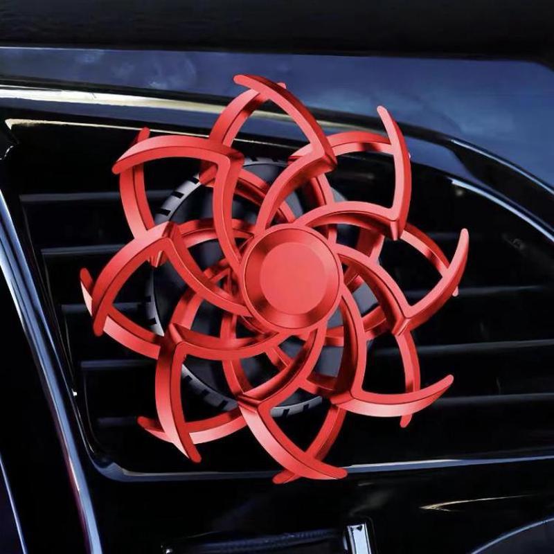 Car Air Vent Ornament With Fragrance Pads Rotating Snowflake Spider Automotive Decoration, Style: Spider Red