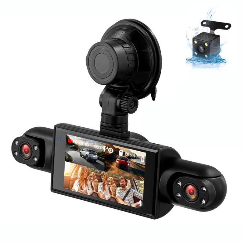 3 Inch 1080P Car Dash Cam With Four Lenses 480P Interior Left Right Rear Cameras
