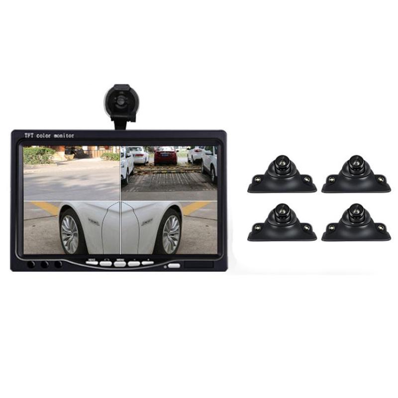 7 inch 4-split Car Display + 4 Light Sensitive 360 Degree Panoramic Reversing Cameras(Infrared Version)