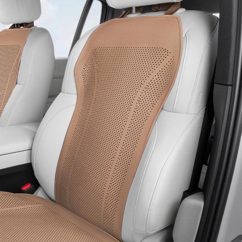 Ventilated Perforated Breathable Car Seat Cushion Universal Back Seat Cover For 5-Seater Cars, Spec: Backrest Cushion Brown