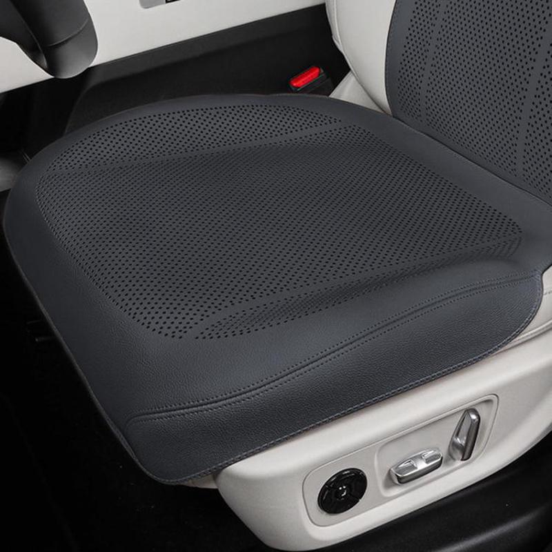 Ventilated Perforated Breathable Car Seat Cushion Universal Back Seat Cover For 5-Seater Cars, Spec: Front Seat Cushion Black