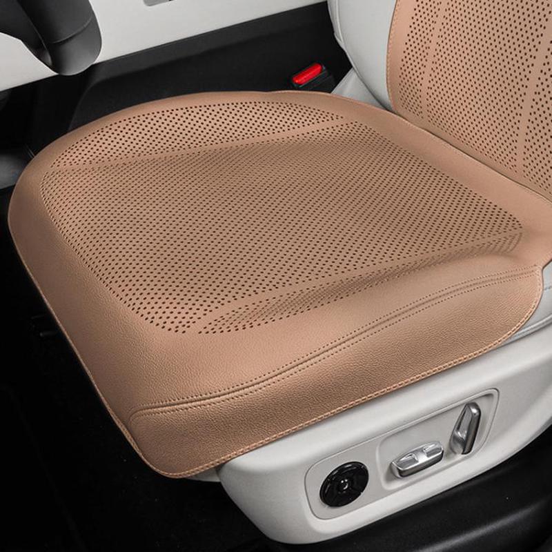 Ventilated Perforated Breathable Car Seat Cushion Universal Back Seat Cover For 5-Seater Cars, Spec: Front Seat Cushion Brown