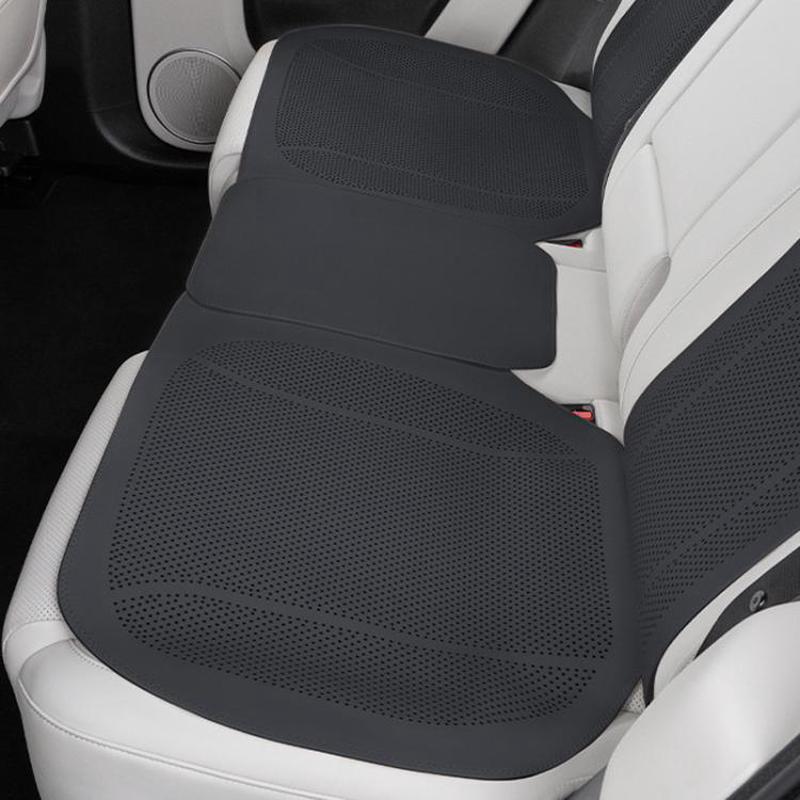 Ventilated Perforated Breathable Car Seat Cushion Universal Back Seat Cover For 5-Seater Cars, Spec: Rear Seat Cushion Black