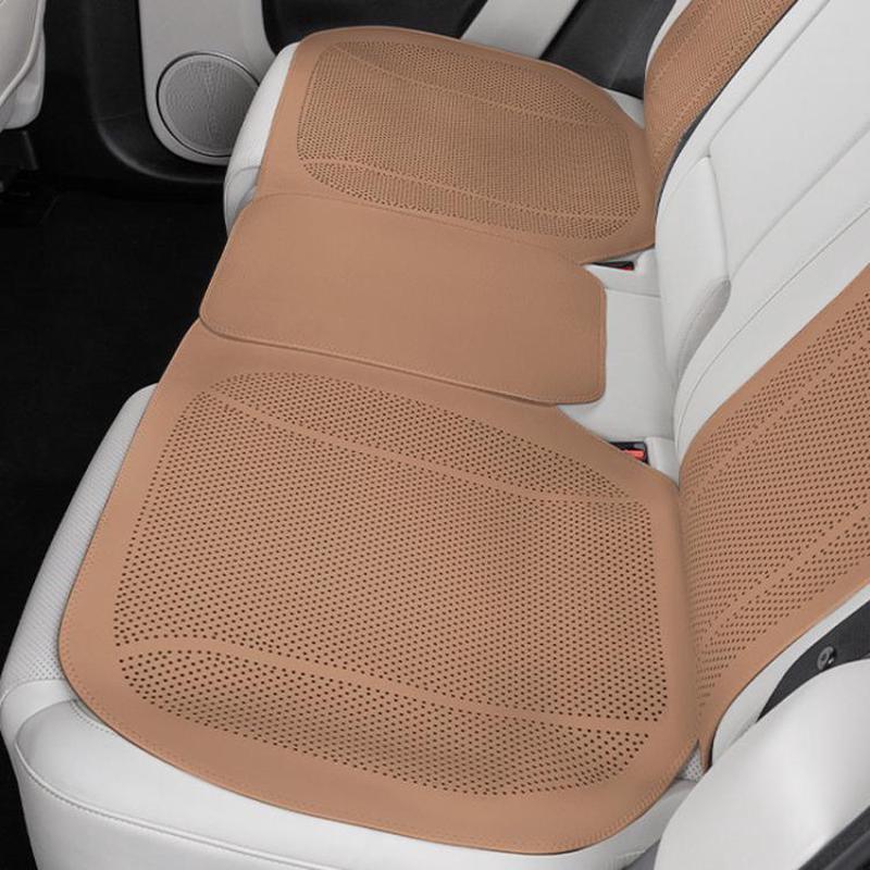 Ventilated Perforated Breathable Car Seat Cushion Universal Back Seat Cover For 5-Seater Cars, Spec: Rear Seat Cushion Brown