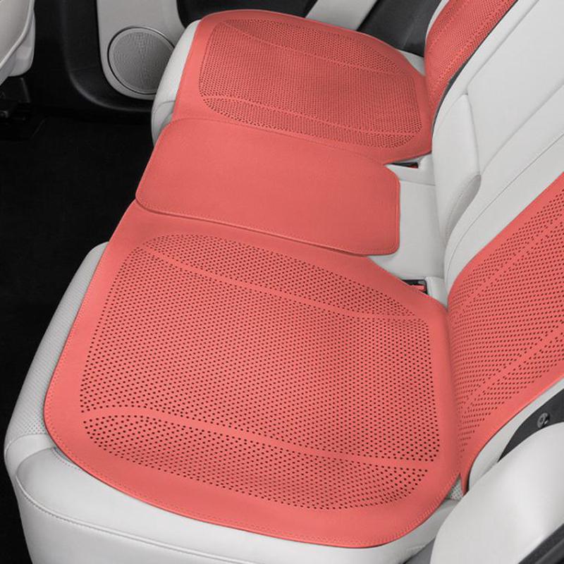 Ventilated Perforated Breathable Car Seat Cushion Universal Back Seat Cover For 5-Seater Cars, Spec: Rear Seat Cushion Red