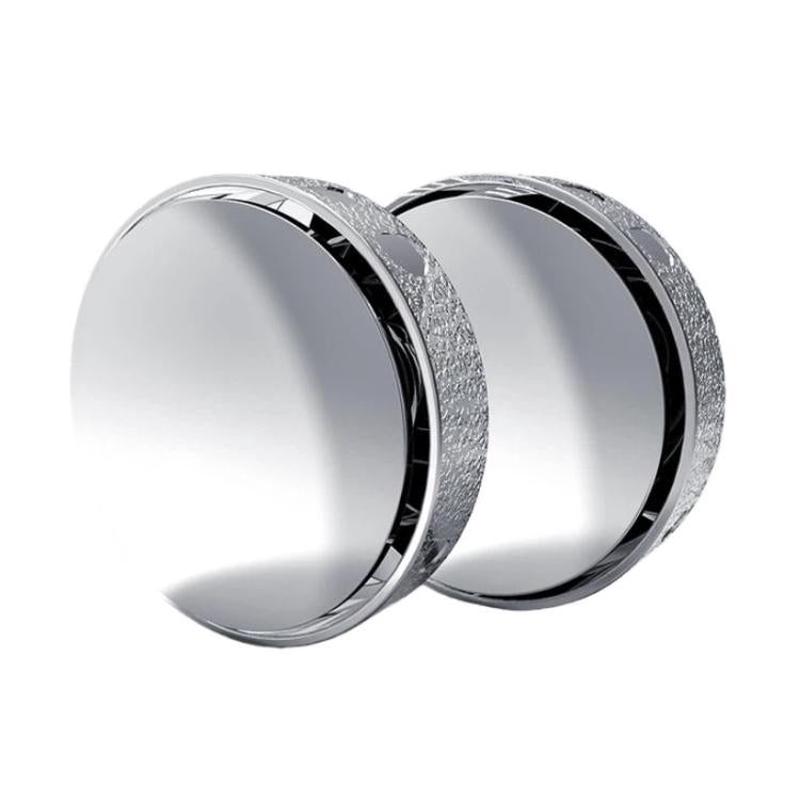 Car Suction Cup Type 360-Degree Adjustable Wide-View Reversing Mirror, Color: Silver Pattern