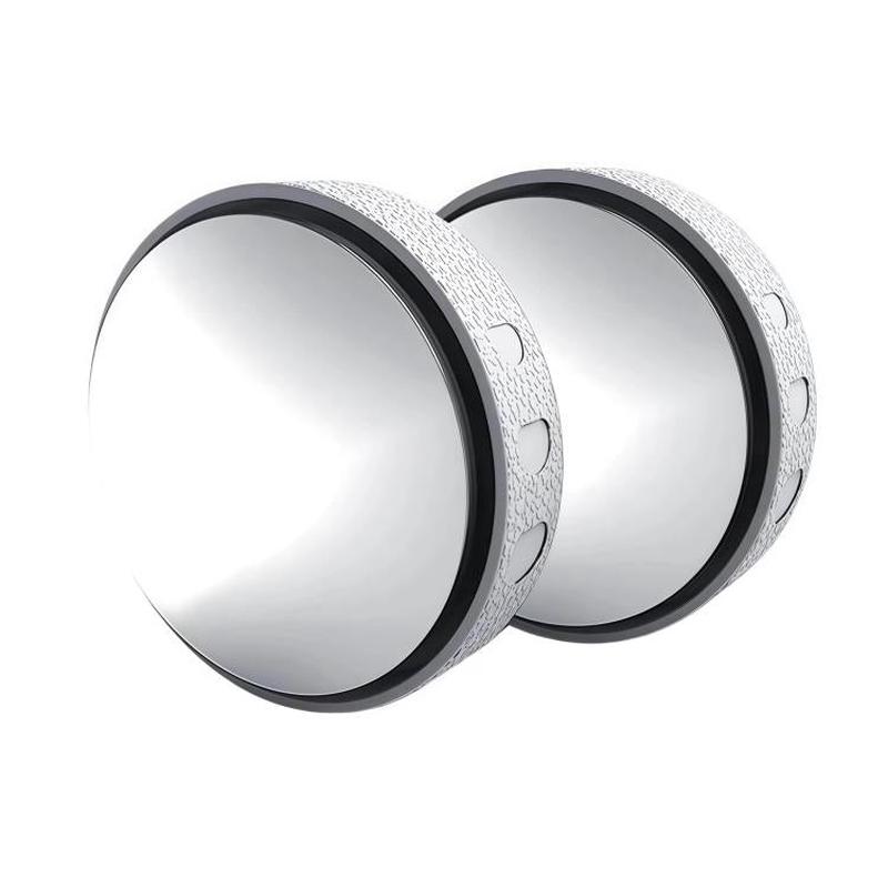 Car Suction Cup Type 360-Degree Adjustable Wide-View Reversing Mirror, Color: White Pattern