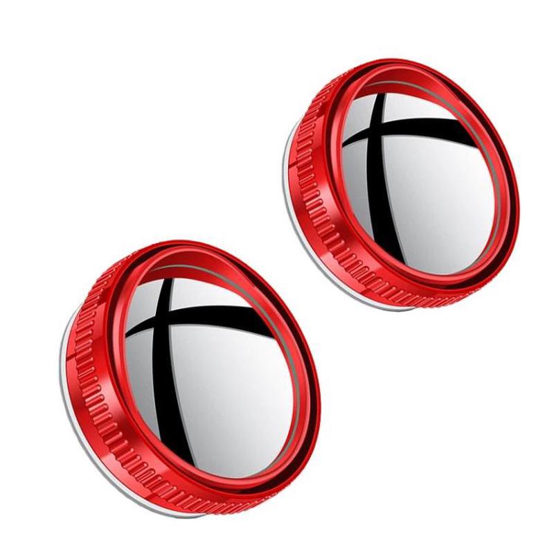 Car Suction Cup Type Wide-angle Reversing Mirror With Rain Guard, Color: Red