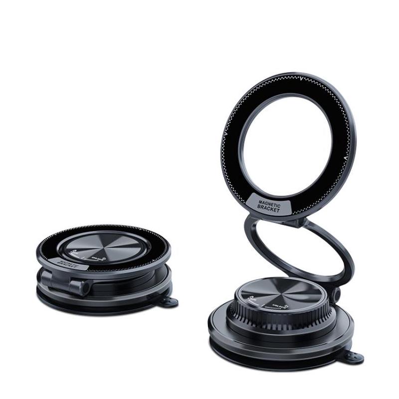 M11 Magnetic Mount Suction Cup Stand Navigation Foldable Car Dashboard Phone Holder(Black)