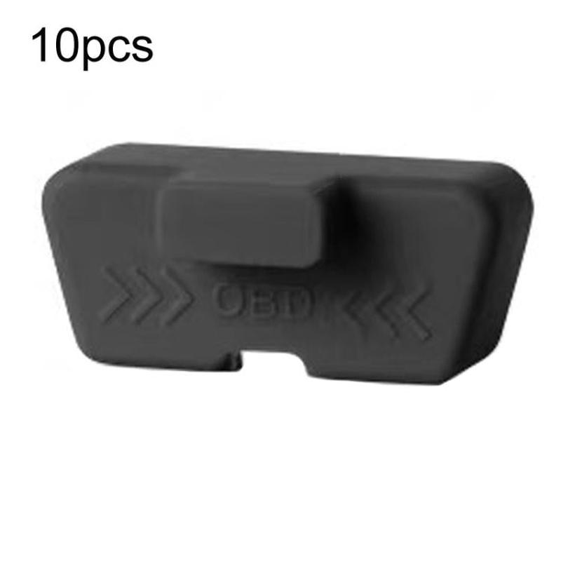 10pcs OBD Protection Cover Vehicle Diagnostic Port Protective Shield(Black)