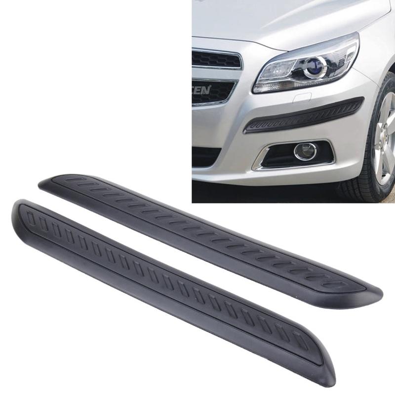 2 PCS Universal Car Auto Rubber Body Bumper Guard Protector Strip Sticker(Black)