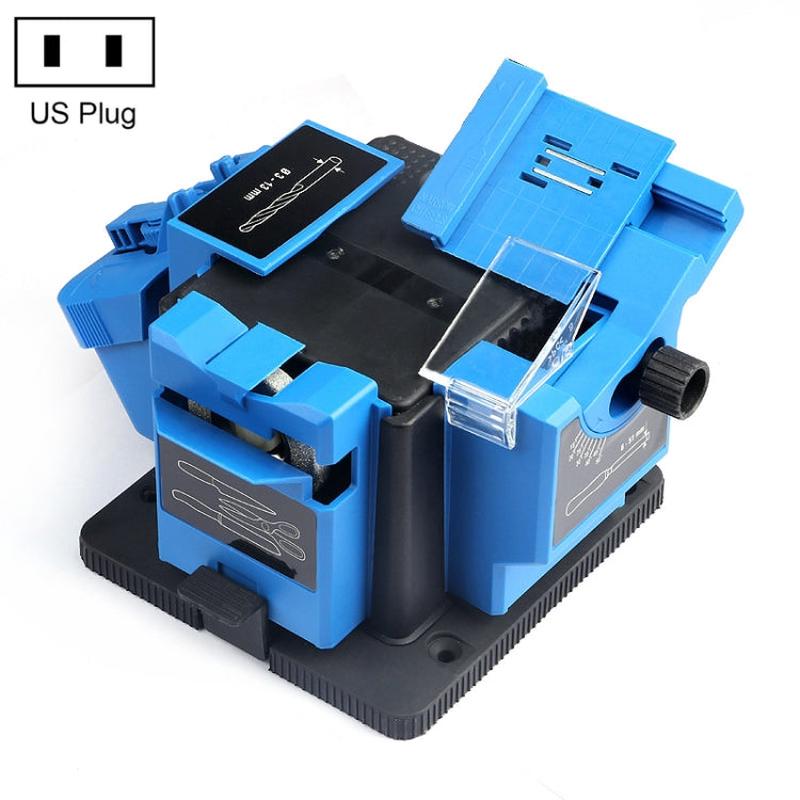 Electric Household Knife Sharpener Scissors Fruit Knife Drill Bit Sharpener(Blue US Plug)