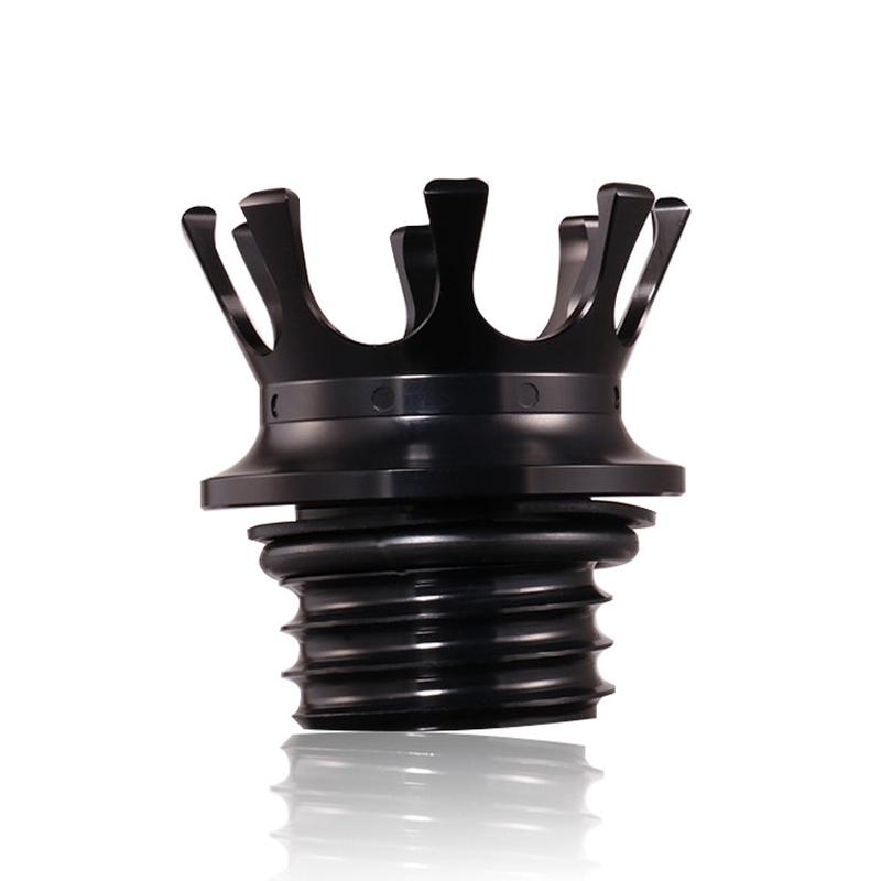 Motorcycle CNC Aluminum Alloy Crown Fuel Tank Cap Suitable For Harley 883 / XL / 1200 / 48 / 72(Black)