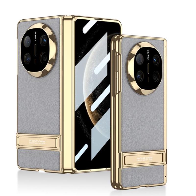 For Huawei Mate X6 GKK Integrated Triumph Phantom Magnetic Leather Phone Case with Holder(Nebula Gray)