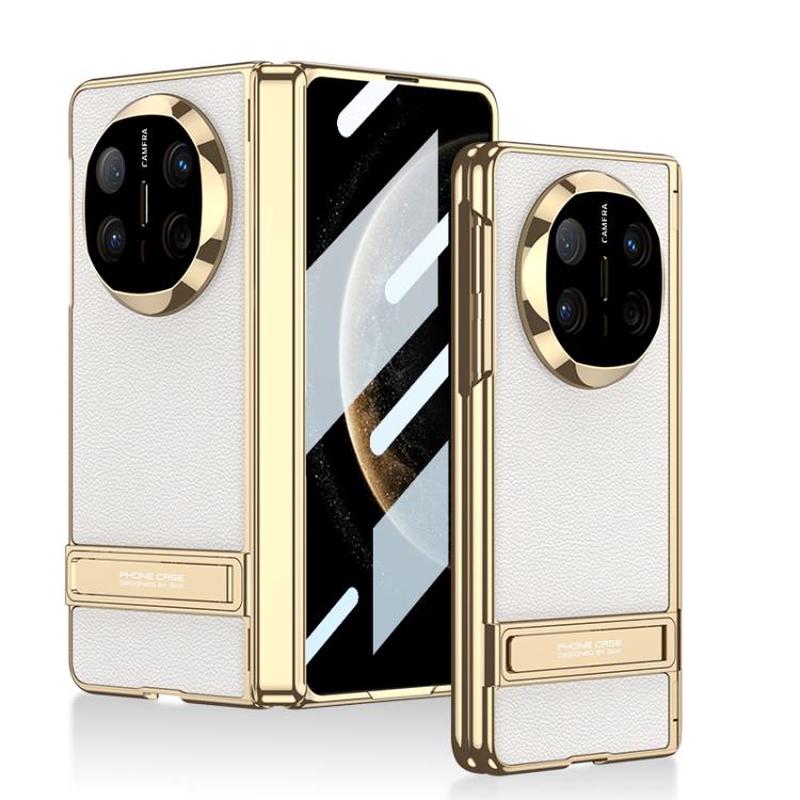 For Huawei Mate X6 GKK Integrated Triumph Phantom Magnetic Leather Phone Case with Holder(Nebula White)