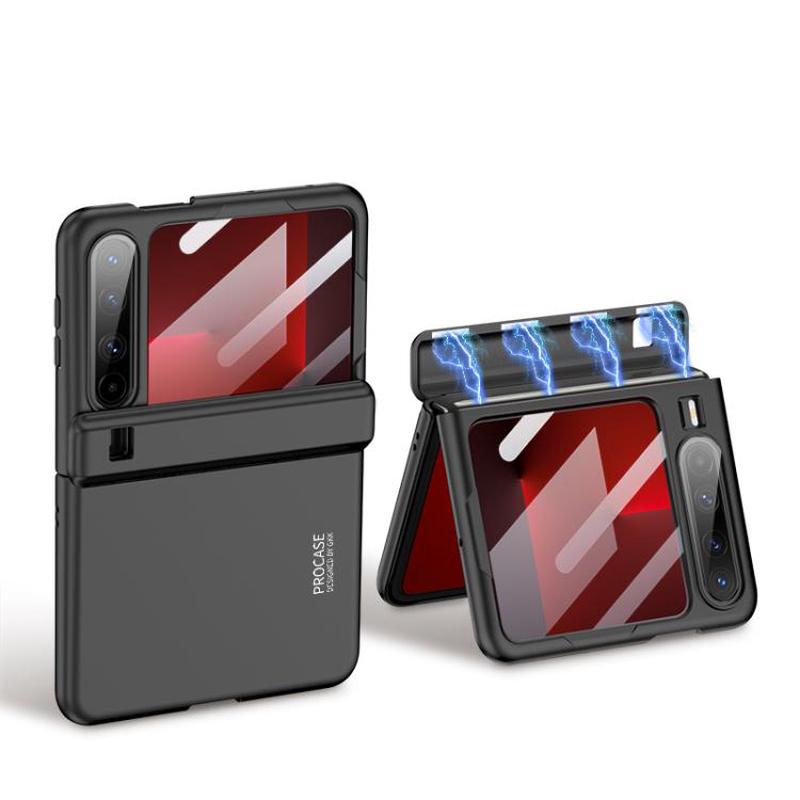 For Huawei Pura X GKK Integrated Magnetic Folding Hinge Full Cover Phone Case(Black)