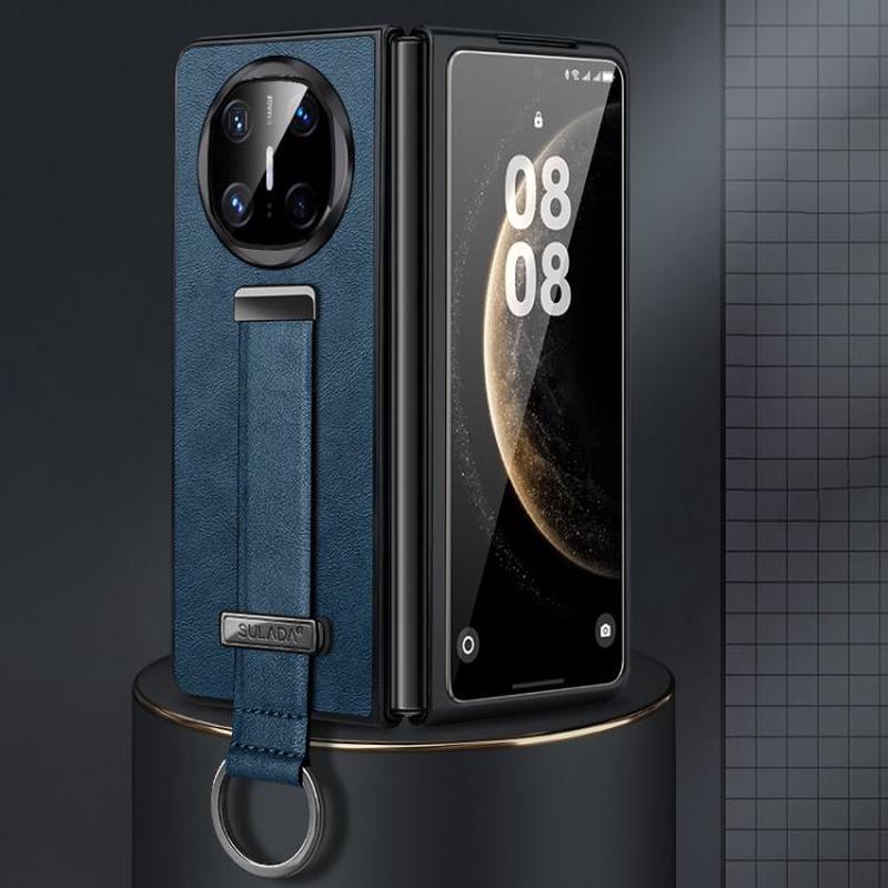 For Huawei Mate X6 SULADA PC Hybrid Leather Texture Skin Feel Shockproof Phone Case(Blue)