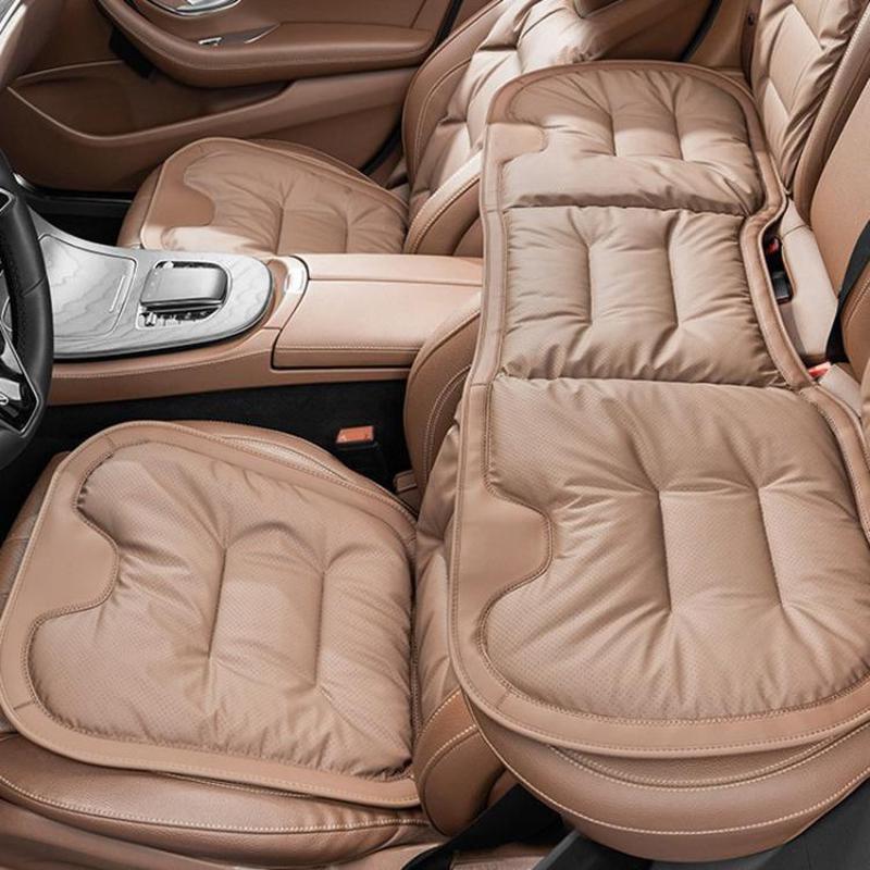Car Seat Cushion Thickened Non-Slip Front Rear Seat Cushions, Spec: 3pcs Perforated Seat Cushion Brown