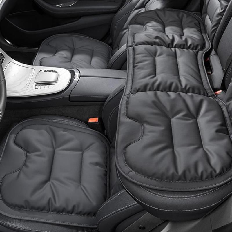 Car Seat Cushion Thickened Non-Slip Front Rear Seat Cushions, Spec: 3pcs Seat Cushion Black