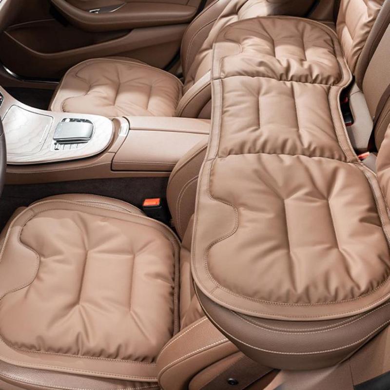 Car Seat Cushion Thickened Non-Slip Front Rear Seat Cushions, Spec: 3pcs Seat Cushion Brown