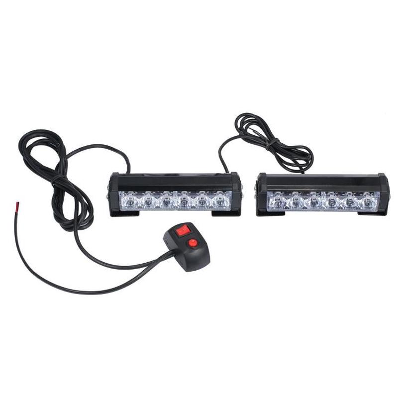 Car Modification High-brightness Flashing Warning Lights, Specification: One For Two 6 Light(Red Blue Flashing)