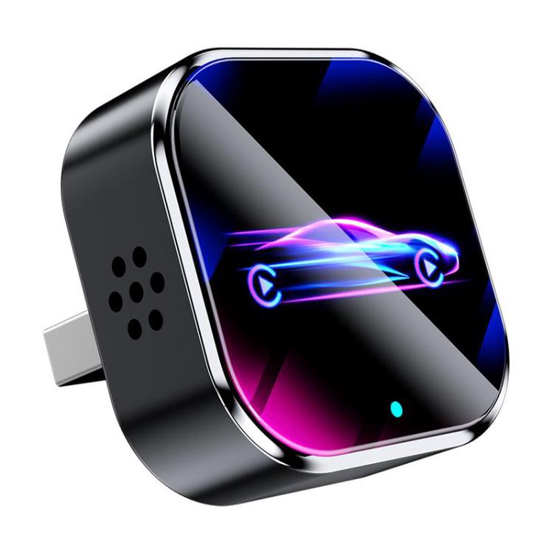 Q1A 2 In 1 Wireless Carplay/AndroidAuto Box Smart Portable In-Car Connectivity Box, Spec: Black Chromatic Car Badge