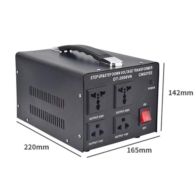 DT-2000VA Toroidal Power Transformer Portable Household Power Converter US Plug